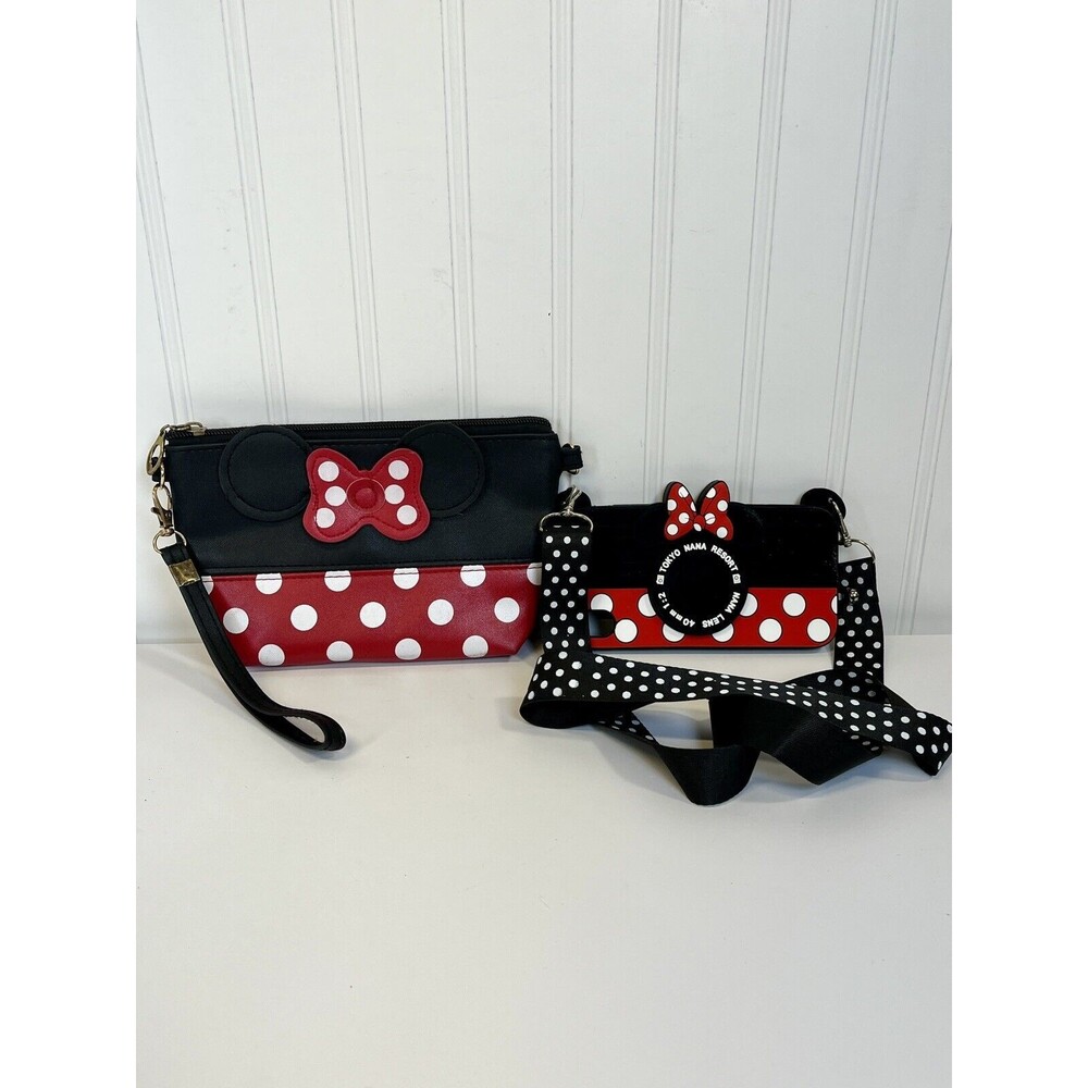 Minnie Mouse/Disney Lot. Camera Case for iPhone XR W/ Lanyard & Minnie Wristlet